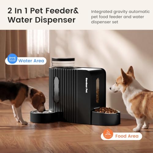 Gravity Automatic Cat Feeder, Water & Food Dispenser Set, Stainless Bowls - Image 2