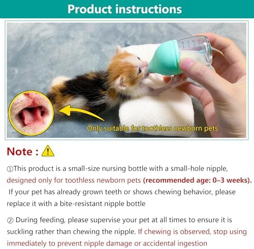 Puppy Bottles for Nursing，Kitten Bottles for Nursing，Pet Feeding Bottle，(Yellow - 20ml) - Image 2