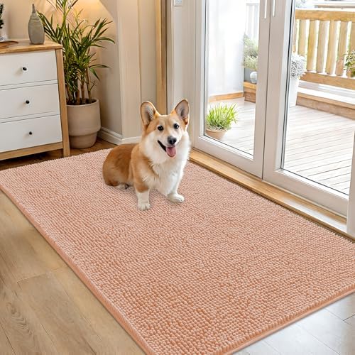 OLANLY Dog Door Mat for Muddy Paws 54x32, Super Absorbent Chenille Mud Mat by OLANLY