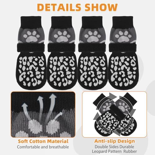 KOOLTAIL Dog Socks for Hot/Cold Pavement to Prevent Licking Paws for Hardwood Floors,Anti Slip,Pet Boots&Paw Protector with Grippers,Puppy Shoes Booties for Small Medium Large Senior Dogs - Image 3