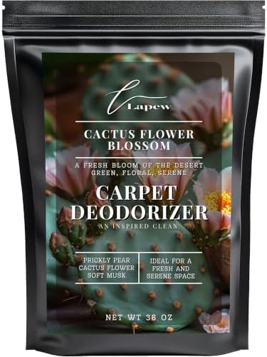 Lapew Cactus Flower Carpet Deodorizer Powder - Pet Safe Freshener for Vacuuming | Scented Odor Eliminator for Home | 36 oz by Lapew