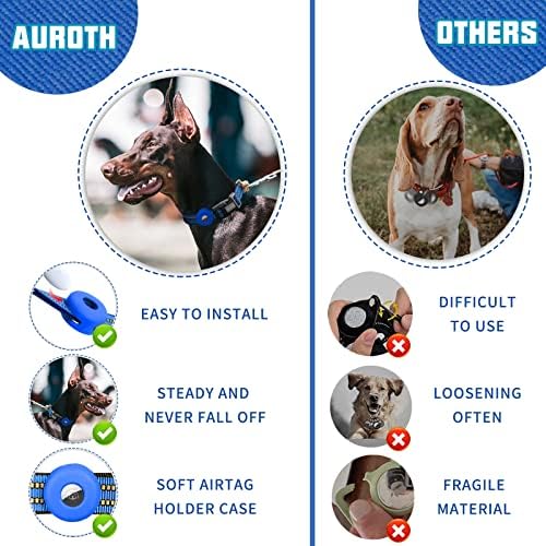 Auroth Airtag Dog Collar, Adjustable Air Tag Case Holder Dog Collar for Medium Large Dogs, Airtag Dog Collar Holder with Heavy Duty D Ring Tangle Free - Image 4