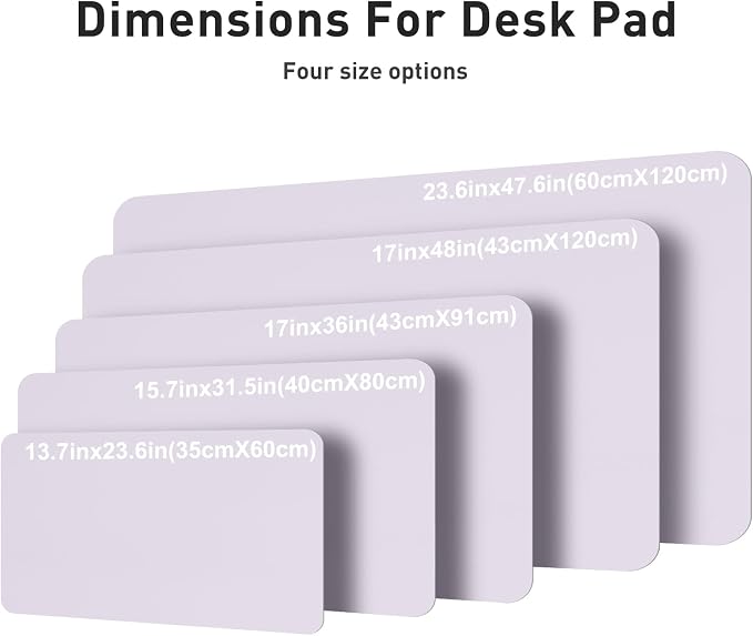 Aothia Faux Leather Desk Mat – Large Mouse Pad, Non-Slip PU Leather Blotter, Waterproof Writing Surface for Office and Home (Soft Lavender, 47.2" x 23.6") - Image 5