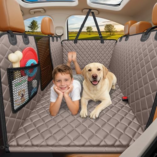 URPOWER Hard Bottom Dog Car Seat Cover, Back Seat Extender XL - for Full Size Crew Cab Trucks Khaki by URPOWER