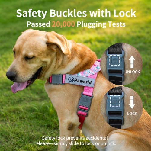 No Pull Dog Harness and Leash Set, Australian Dog Harness, Service Dog Harness with Handle and 4 Reflective Patches, Adjustable Training Vest for Small, Medium and Large Dogs (Pink,XS) - Image 6