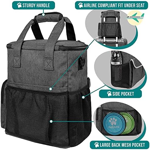 PetAmi Dog Travel Bag Organizer, Pet Supplies Diaper Tote, Dark Gray - Image 4