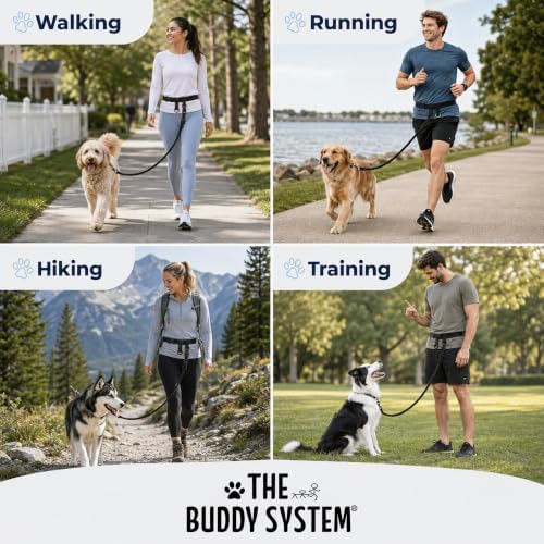 The Buddy System - Hands Free Dog Leash - Regular Dog, X-Large, Black - Image 6