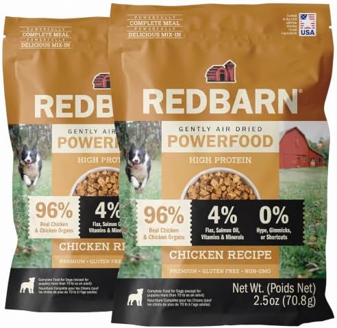 Redbarn Powerfood Air Dried Dog Food High Protein Grain-Free Chicken 2.5 oz (Pack of 2) by Redbarn