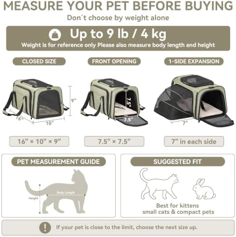 Petsfit Small Expandable Cat Carrier for Air Travel, Up to 9 lb - Image 2