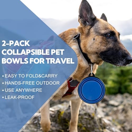 Collapsible Dog Bowl for Travel,2-Pack 12oz Pet Portable Water Food Bowls - Image 5