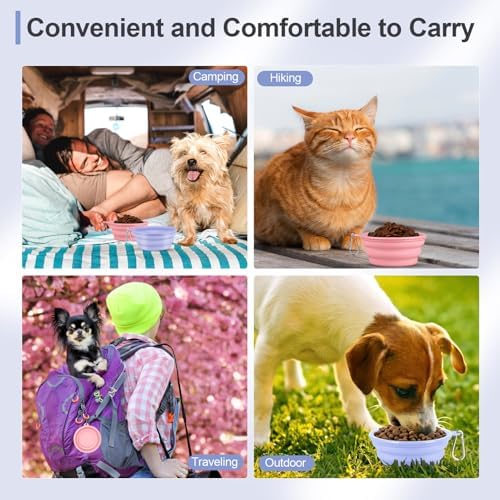 Kytely Collapsible Dog Bowls for Travel, 2Pack Dog Portable Water Bowl, Foldable Pet Food Bowl with Clasp, Pet Cat Feeding Cup Dish for Traveling, Walking, Hiking - Image 5