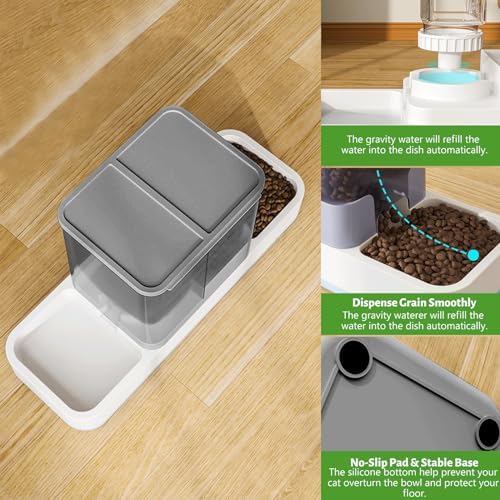 Yummy Sam Automatic Small Pet Feeder and Water Dispenser, Grey - Image 4