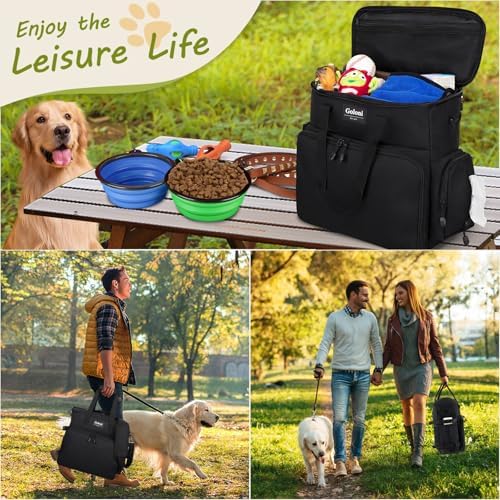 Dog Travel Bag Airline Approved–Pet Travel Tote with Collapsible Bowls,Food Containers & Feeding Mat–Multi-Pocket Organizer for Dogs & Cats, Durable & Water-Resistant for Hiking,Trips,Outdoors - Image 2