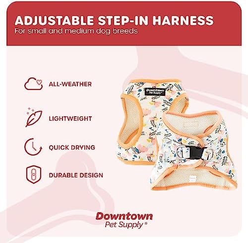 Downtown Pet Supply Step-in Dog Harness – No Pull, Adjustable Padded Mesh with Reflective Trim, Secure Buckle Strap – Comfortable & Breathable Small Dog Harness, X-Small, Pineapple - Image 3
