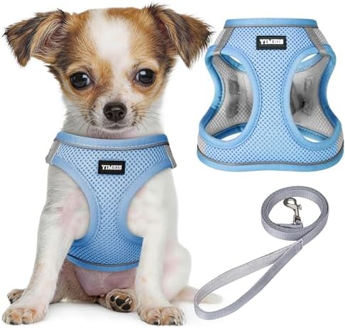 No Pull Dog Puppy Harness and Leash Set Reflective Mesh Vest XX-Small by YIMEIS