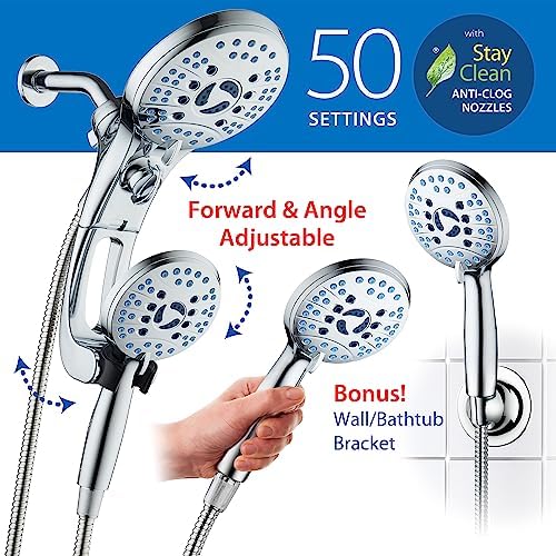 AquaCare 50-mode High Pressure Shower Head Combo with Arm & Dual Power Wash - Image 6