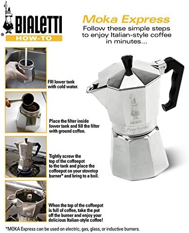Bialetti - Moka Express: Iconic Stovetop Espresso Maker, Makes Real Italian Coffee, Moka Pot 12 Cups (22 Oz - 670 Ml), Aluminium, Silver - Image 4