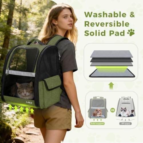 Lekereise Dog Carrier Backpack for Small Medium Dogs Cats up to 18 lbs, Breathable Pet Backpack Carrier with 3 Entrances, Collapsible Cat Backpack Carrier, Travel Hiking Puppy Backpack - Image 5