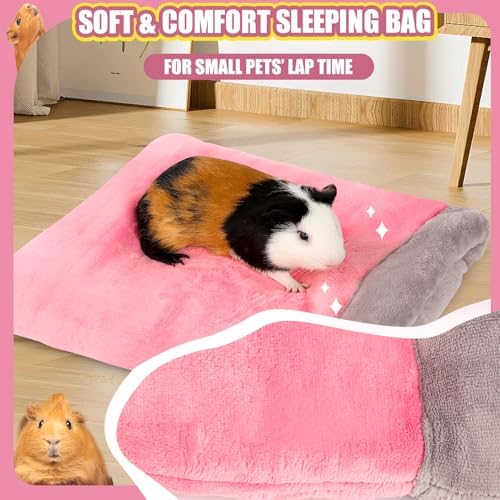 Guinea Pig Sleeping Bag, Adjustable Entrance for Keep Opening, Snuggle Bag and Playtime Sack for Guinea Pig, Rabbits and Other Small Pets, Pink - Image 3