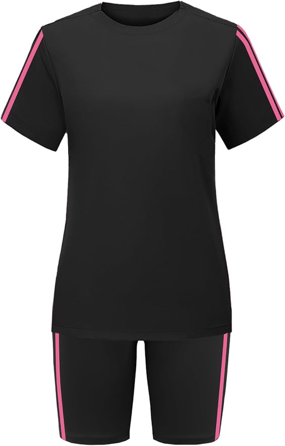STOLKISS Women 2 piece Short Sets Classic Striped Outfits Summer Casual Short Sleeve T-Shirt and Short Jogger Tracksuits Sets - Image 5