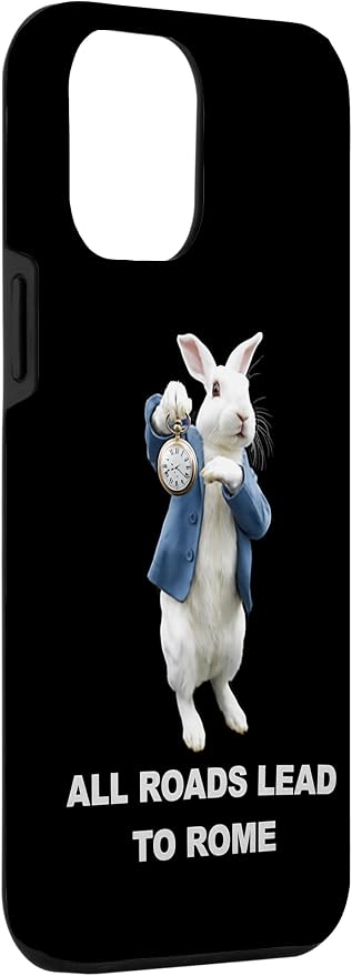 Funny AI Rabbit Meme Tshirt - All Roads Lead to Rome Humor Case for iPhone 12 Pro Max - Image 3