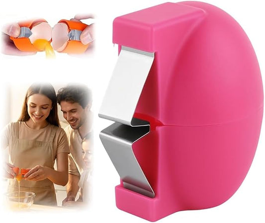 New Egg Shell Opener Egg Cracker Tool Stainless Steel, Multifunctional Egg Shell Opener for Raw Or Hard-Boiled Eggs, Kitchen Gadget for Cooking Baking (Pink) by CLRZOLHighQualityTrustworthy