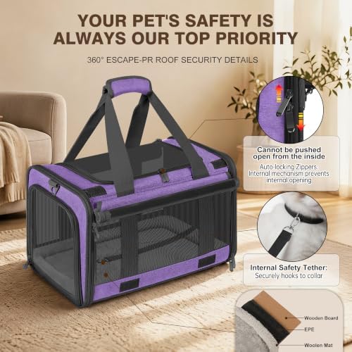 Soft Sided Cat Carrier for Anxious Pets with Privacy Roller Blinds - Image 7