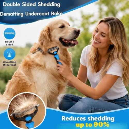 Dog Brush for Shedding,Deshedding Slicker Undercoat Rake Brush for Dog,8PCS - Image 3