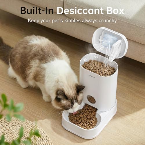 PAWGETHER® Gravity Cat Feeder, 1 Gallon/3.5L Dog Food Dispenser, No-Electricity Automatic Pet Feeder, Auto Refill Food Bowl for Cats & Small, Medium Dogs Easy to Fill - Image 6