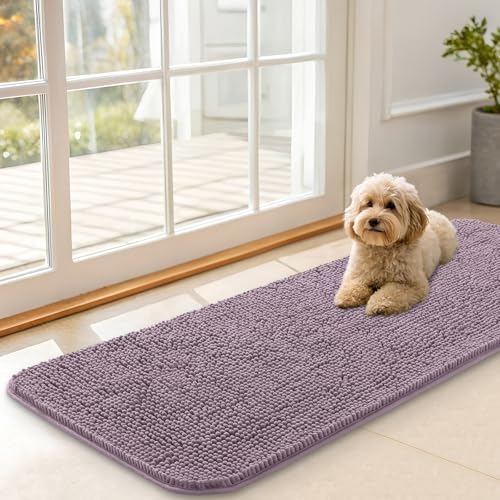 OLANLY Dog Door Mat for Muddy Paws 47x17, Super Absorbent Chenille Mud Mat by OLANLY