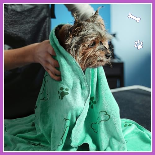 8 Pcs Dog Towel for Drying, 40 x 24 Inch, Dog Paw and Bone, Classic Color - Image 6