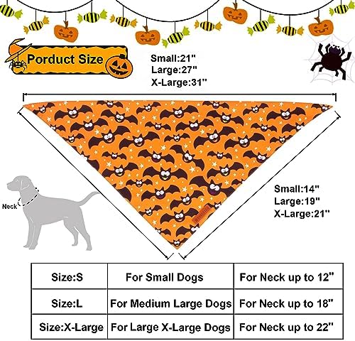 ADOGGYGO Halloween Bandanas for Dogs, Cute Bat Pumpkin Dog Scarf, Small - Image 4