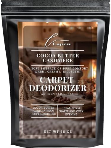 Lapew Cocoa Butter Cashmere Carpet Deodorizer Powder - Pet Safe Freshener for Vacuuming | Scented Odor Eliminator for Home | 36 oz by Lapew