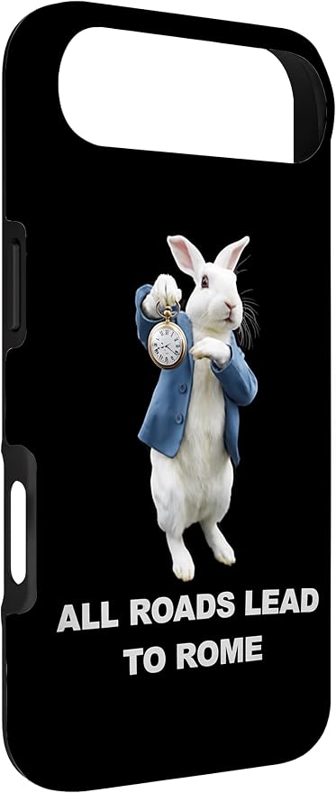 Funny AI Rabbit Meme Tshirt - All Roads Lead to Rome Humor Case for iPhone Air - Image 2