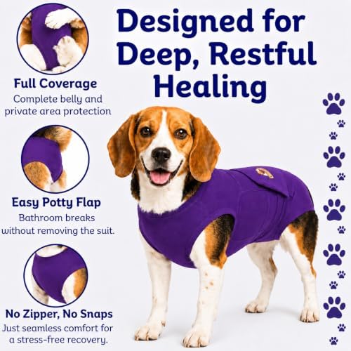 Surgi Snuggly Dog Surgery Recovery Suit, Cone Alternative, Spay/Neuter MS - Image 4