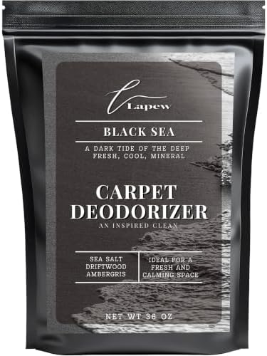Lapew Black Sea Carpet Deodorizer Powder - Pet Safe Freshener for Vacuuming | Scented Odor Eliminator for Home | 36 oz by Lapew