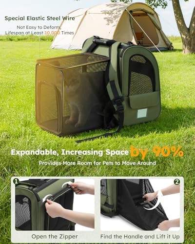 pecute Pet Backpack Expandable, Cat Carrier Backpack with Breathable Window - Image 4