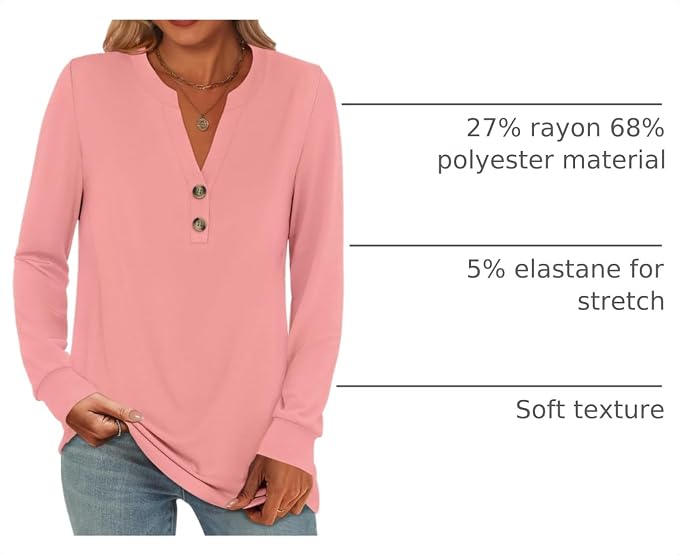 ANRABESS Women's Long Sleeve Shirts 2026 Spring Fashion Dressy Casual Tops Trendy Henley Blouses Cute Work Outfits Clothes - Image 4