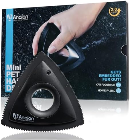 Analan Mini Pet Hair Remover for Car Detailing Dog Hair Tool Brush(Black) by ANALAN