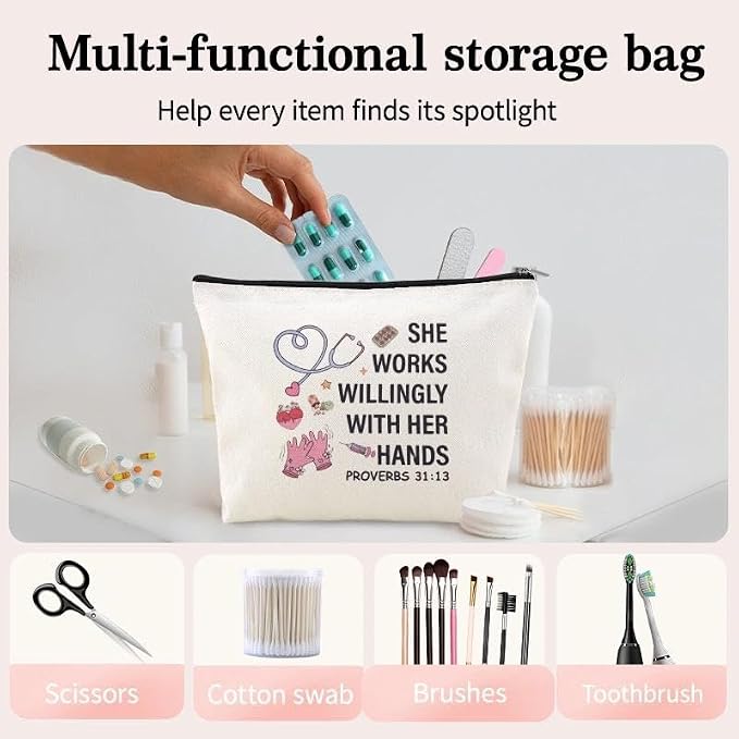 Nurse Pouch Bag for Work Supplies Graduation Nursing Practitioner School Gifts Nurse Stuff Essential Nurses Accessories for Women Bag Nursing Preceptor Gifts from Student Nurses Bday Week Present - Image 2
