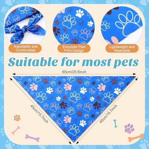 Weewooday 50 Pcs Paw Print Dog Bandanas Bulk for Party, 25.6x17.7x17.7in - Image 3