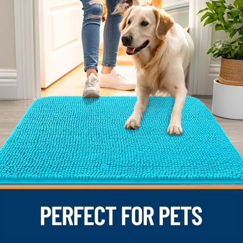 OLANLY Dog Door Mat for Muddy Paws 54x24, Super Absorbent Chenille Mud Mat - Image 6