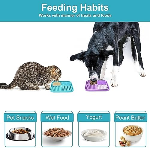 2PCS Licking Mat for Dogs with Suction Cups, Premium Lick Pad for Anxiety Relief, Slow Feeder Dog Bowls, Perfect for Bathing, Grooming and Training - Image 5