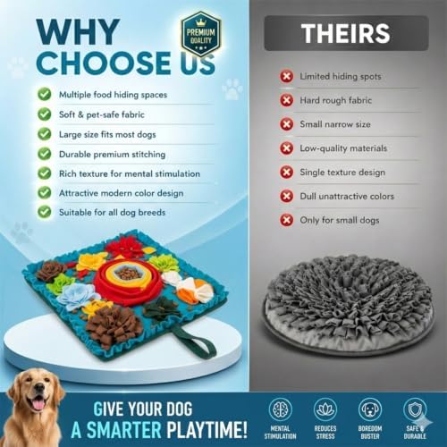 PET ARENA Dog Snuffle Feeding Mat, Adjustable Nose Work Activity Toy - Image 7