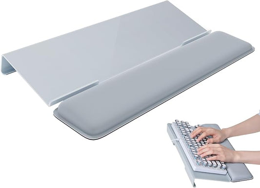Laborio Computer Keyboard Wrist Rest, Keyboard Riser Stand for Desktop | Gray, Ergonomic Acrylic Keyboard Holder, Non-slip Wrist Pad, Pain Relief for Typing, Multiple Colors by Laborio