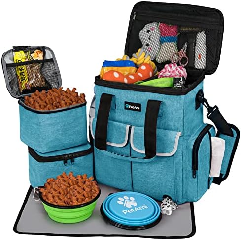 PetAmi Dog Travel Bag Organizer, Pet Supplies Diaper Tote, Navy Blue by PetAmi