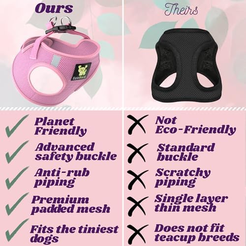 EcoBark Step in Dog Harness, Soft Dog Harness Vest, Medium, Baby Pink - Image 5