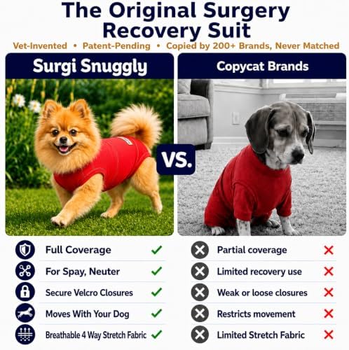 Surgi Snuggly Dog Surgery Recovery Suit, Cone Alternative, Spay/Neuter ML - Image 3