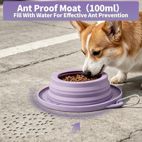 Spill Proof Dog Water Bowl for Car Road Trip, Collapsible Pet Travel Bowl - Image 5