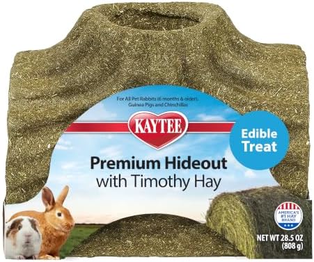 Kaytee Premium Timothy Treat Hideout for Rabbits, Guinea Pigs, Large by Kaytee